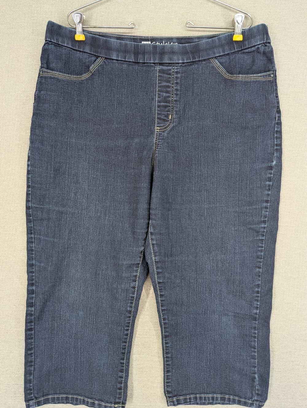 Lee Style Up Blue Jeans Size 18 Medium Cropped Pull Up -0725F183
